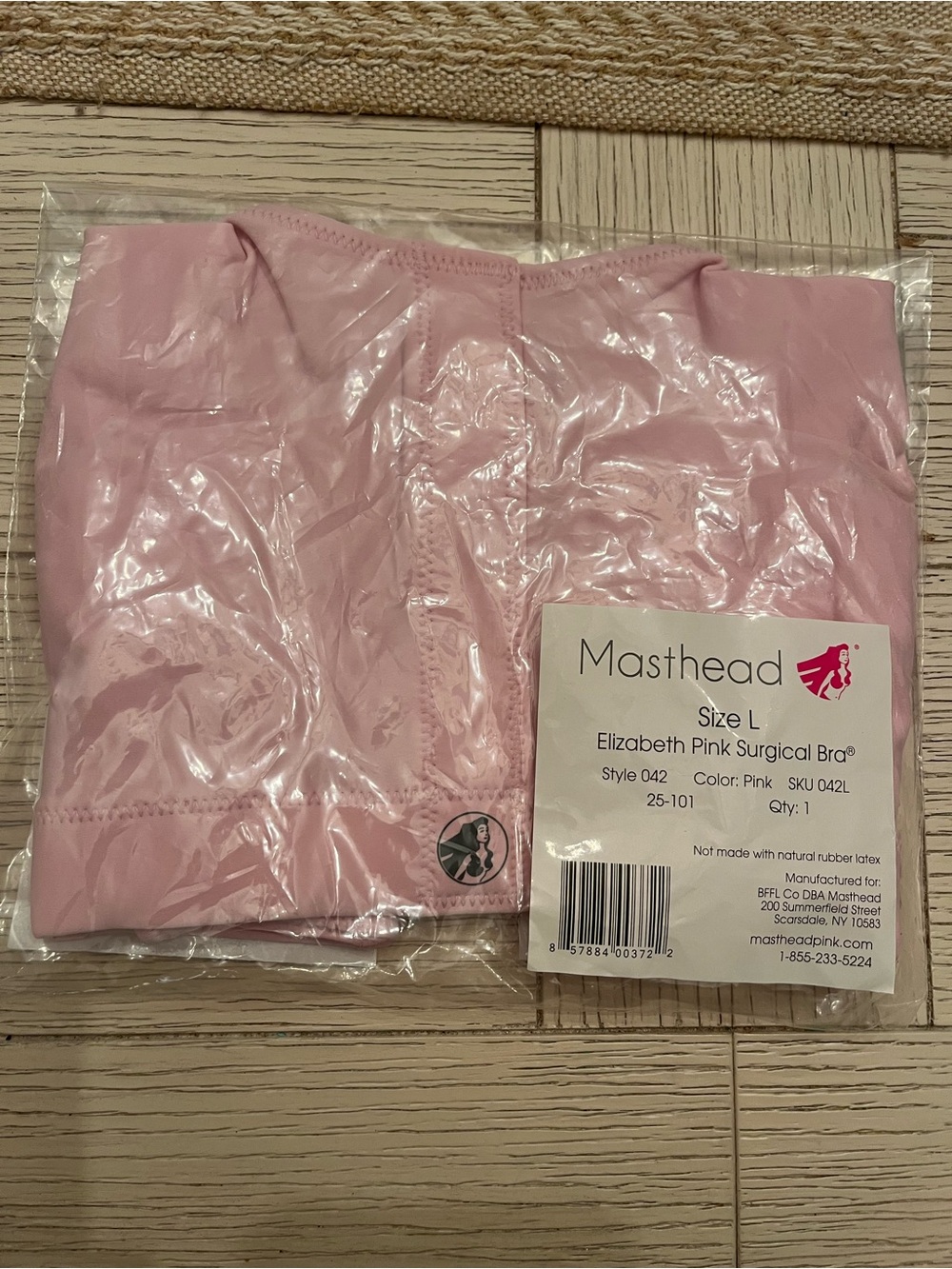 Masthead Elizabeth Pink Post-Surgical Bra - Size L